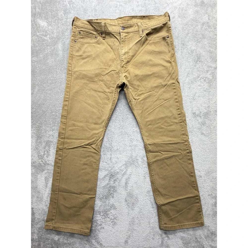 Levis 513 Jeans Mens Measured 38x29 Brown Slim Straight Stretch Denim Zip‎ Fly